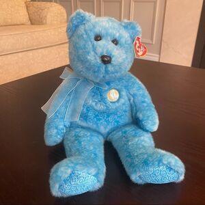 Ty Original Beanie Buddy Collection Retired 2002 Blue Bear Plush Toy 12”